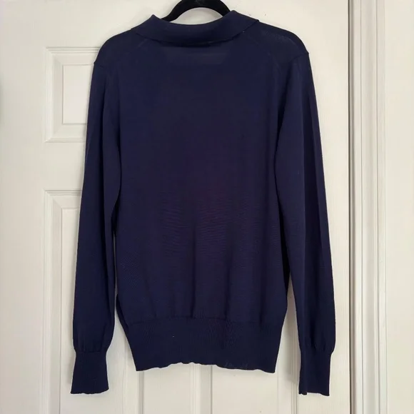 Ami Alexandre Mattiussi Navy Blue Grey Red Men’s Argyle Wool Sweater NWT Size L